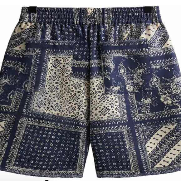 Kith Silk Twill Lewis Men's Shorts - Vista Navy - Size Small - Picture 2 of 2